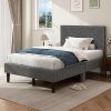 East West Furniture DNP-22-Q Queen Platform Bed Frame Walnut Finish 3