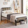 RYR Queen Metal Platform Bed Frame with Headboard Footboard Black 3