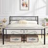 Modern White Queen Bed Frame with Storage and Charging Station 4