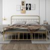 YITAHOME Queen Bed Frame with 52” Tall Headboard, Upholstered Velvet Platform Bed with Metal Accents, Strong Wooden Slats, Easy Assembly, No Box Spring Needed, Beige 4