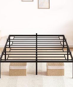 Metal Queen Bed Frame with 3 in 1 Steel Support Easy Assembly 14 Inch
