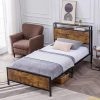 Heavy Duty 18 Inch Twin Bed Frame No Box Spring Required Black Steel 3