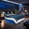 Contemporary Pine Wood Platform Bed Frame with Headboard and Storage 4 Contemporary Pine Wood Platform Bed Frame with Headboard and Storage 4