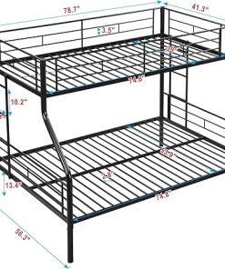 Twin Over Full Metal Bunk Bed Frame with Storage for Teens and Adults 2