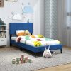 King Size Upholstered Grey Bed Frame with Headboard and Storage 4