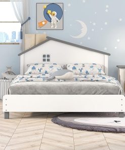 Harper Bright Full Size Bed Frame with House Headboard for Kids 2