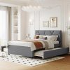 Heavy Duty Adjustable Metal Bed Frame with Center Support and Wheels 3