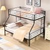 Twin Over Full Metal Bunk Bed Frame with Storage for Teens and Adults