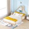 VECELO Twin Bed Frame for Kids with Upholstered Headboard and Slats 4