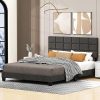 Full Size IRONCK Bed Frame with Bookcase Headboard and Charging Station 4