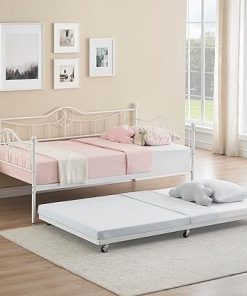Modern Twin Daybed with Trundle for Small Spaces and Kids Room