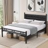 California King Bed Frame with Storage Headboard and LED Lights 3