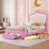 King Size Metal Wood Bed Frame with Headboard and Footboard, Gray 4