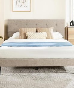 Mellow Nola Full Upholstered Bed Frame with Tufted Headboard