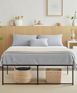 VECELO 18 Inch High Full Bed Frame Metal Mattress Foundation No Box Spring 2