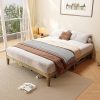 Full Size Metal Bed Frame with Trundle USB Ports and Storage Headboard 3