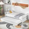 Giantex Twin Daybed with Trundle White Wood Frame for Guest Room