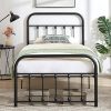 Merax Twin Modern Upholstered Platform Bed with USB Ports and Trundle 4