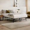 Modern King Size Round Bed in White Faux Leather with Headboard 3