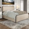Ruby Queen Bed Frame with Headboard and Natural Rattan Nightstand 4
