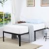 V&LX 18 Inch Tall V1406 Deluxe Metal Slat Bed Frame Twin Black