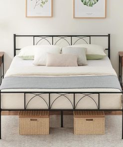 Heavy Duty 14 Inch Queen Metal Bed Frame with Headboard and Storage 2