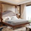 YITAHOME King Bed Frame Linen Fabric Upholstered Platform Dark Gray 4