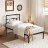 Twin Bed Frames with Headboard No Box Spring Needed Easy Assembly