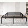Full Size Bed Frame with Storage Headboard and LED Lights Vintage Brown 4