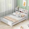 Metal Full Size Loft Bed Frame with L Shaped Desk and Storage Shelves 3