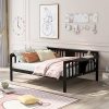 Queen Size Velvet Platform Bed with Flower Headboard Easy Assembly 4