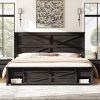 Metal Canopy Bed Frame 14 Inch Platform Built-in Headboard Queen 4