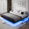 Yaheetech Queen Upholstered Platform Bed Frame with Fabric Headboard 3