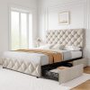 VECELO 14 Inch King Metal Bed Frame Heavy Duty Steel No Box Spring 4