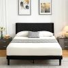 King Bed Frame with Storage Drawer and Charging Headboard in Brown 3