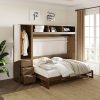 Murphy Bed Full with Wardrobe and Storage Cabinet for Space Saving
