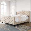 Harper Bright Designs Full Bed Frame with Storage and LED Light Grey 3