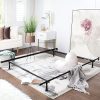 VECELO Full Size Bed Frame with Headboard and Footboard White 3