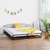Olee Sleep 14 Inch Full Size Bed Frame with Metal Wooden Slats 3
