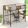 Giantex Twin Loft Bed with Desk and Storage Shelf, Heavy Duty Frame