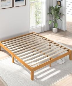 Queen Size Solid Wood Bed Frame with Slat Support, Easy Assembly 2