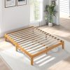 Queen Size Solid Wood Bed Frame with Slat Support, Easy Assembly