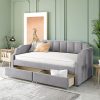 Twin Bed Frame with Storage Drawers Solid Wood Platform Bed 4