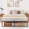 Velvet Queen Bed Frame with LED Headboard and Charging Station 3