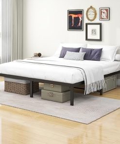 Durable 14 Inch King Metal Bed Frame with Strong Steel Support