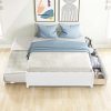 VECELO Twin Size Bed Frame Leather Upholstered Platform with Headboard 3
