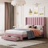 Luxury Upholstered King Bed Frame with Sturdy Wooden Slats 3 Luxury Upholstered King Bed Frame with Sturdy Wooden Slats 3