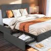 Weehom Metal Framed Canopy Bed Frame for Kids and Adults in Pink 3