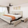 Modway Rael Twin Bed Frame Upholstered Chocolate Brown Velvet 4