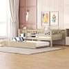 Queen Size Murphy Bed with USB Port and Removable Desk Gray 4